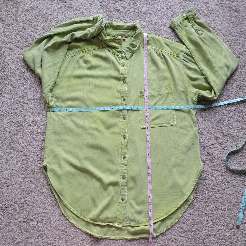 Pilcro Womens XL Boyfriend Button Down Shirt Long Sleeve Green Casual - Picture 4 of 11